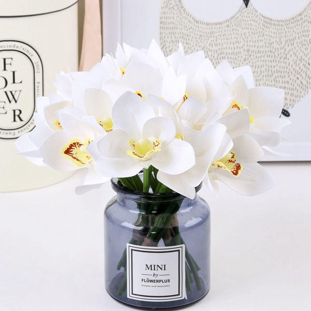 Set 6 Cành Hoa Lan Giả Trang Trí Phòng Khách / Tiệc Cưới DIY