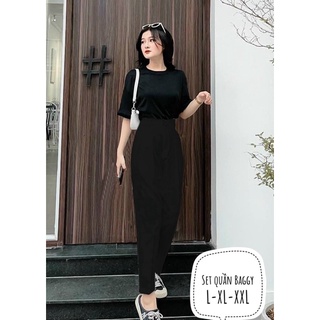 Set bigsize quần baggy áo thun năng động S008, từ 55kg-95kg.