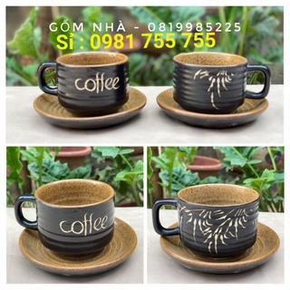 Tách cafe 200ml_ly cà phê_Cốc uống Trà kèm đĩa Gốm Sứ Bát Tràng cao cấp rẻ đẹp