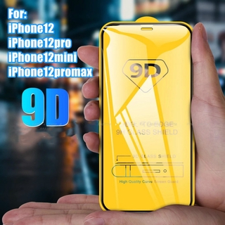 Kính Cường Lực 9d Viền Cong Bảo Vệ Toàn Màn Hình Cho Iphone 12 Pro Max 12 Mini