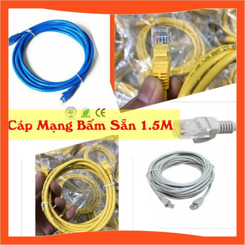 Dây Mạng Bấm Sẵn 1.5M đúc 2 đầu cao cấp