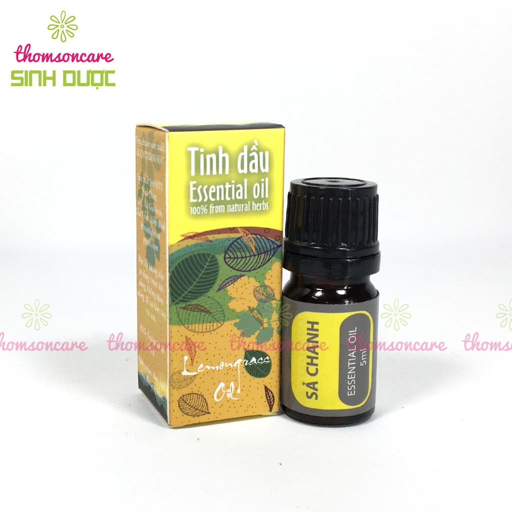 Tinh dầu Sả chanh Sinh dược - đuổi muỗi, lọ 5ml tinh dầu xả nguyên chất, thơm phòng, xông khử mùi, giải cảm