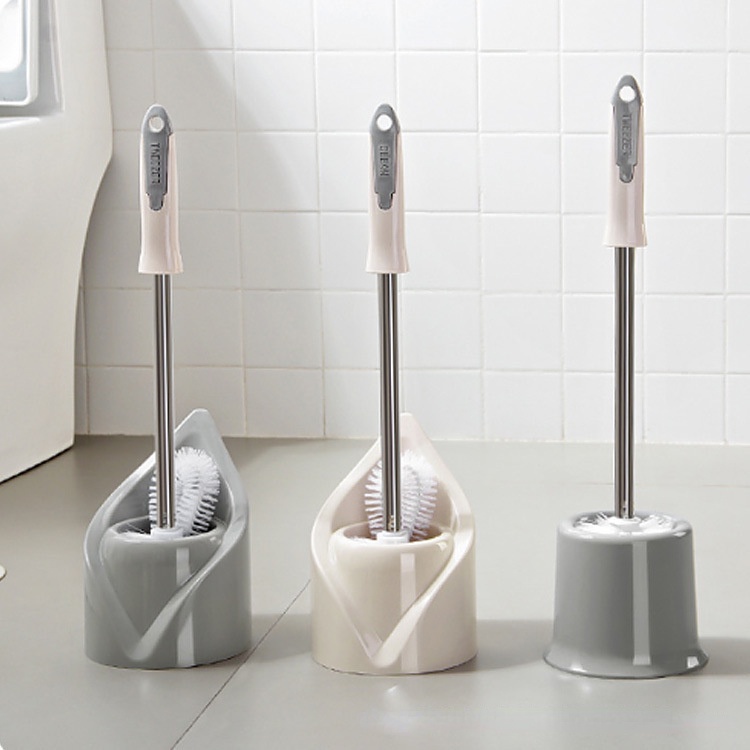 Bộ Bàn Chải Chà Toilet Bằng Thép Không Gỉ Với Giá Đỡ Và Kẹp Nhỏ Hai Đầu Cọ Vệ Sinh Toilet
