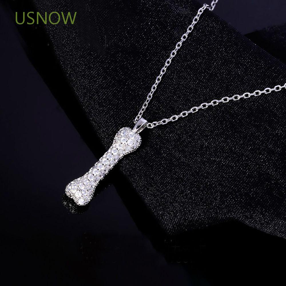 Vòng cổ Sợi Xích Phối Mặt Hình Xương Bằng Đồng Đính Đá Nhiều Màu Phong Cách Hàn Quốc Thời Trang Cho Nữ