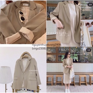 Áo khoác blazer nâu tây