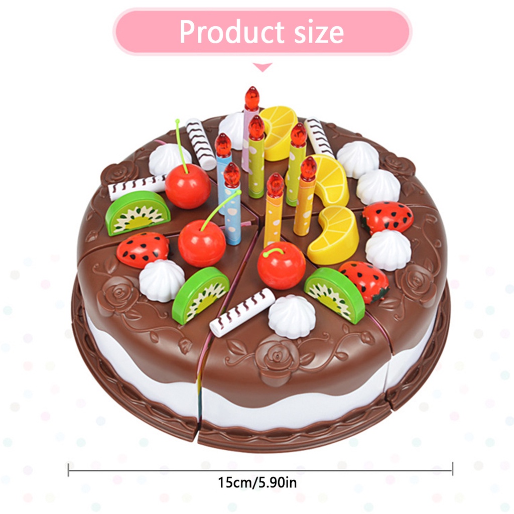 JPRICE Bộ 37 Đồ Chơi Cắt Bánh Sinh Nhật Với Nến Cho Trẻ Em 37 Cái