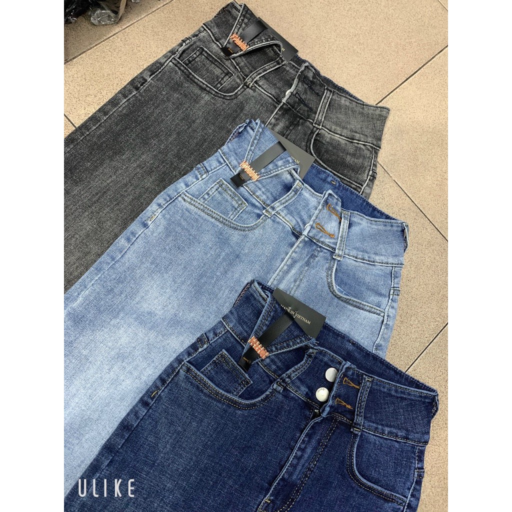 [ ỒN ÀO ] QUẦN NGỐ SKINNY JEAN GIÃN LỬNG NỮ LƯNG CAO PHỐI 2 NÚT TAM GIÁC DA, RÁCH ĐÙI MÀU XANH NHẠT, XANH ĐẬM, XÁM HOT