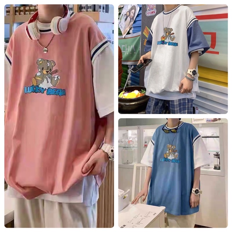 [Rẻ vô địch] Áo thun raplang tay lỡ dáng rộng unisex , áo raplang bóng chày gấu cầm gậy freesize 38-65kg
