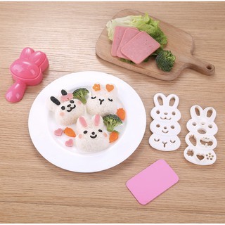 KHUÔN ÉP CƠM BENTO THỎ CÁN DÀI MIMY KÈM TẤM CẮT TRANG TRÍ