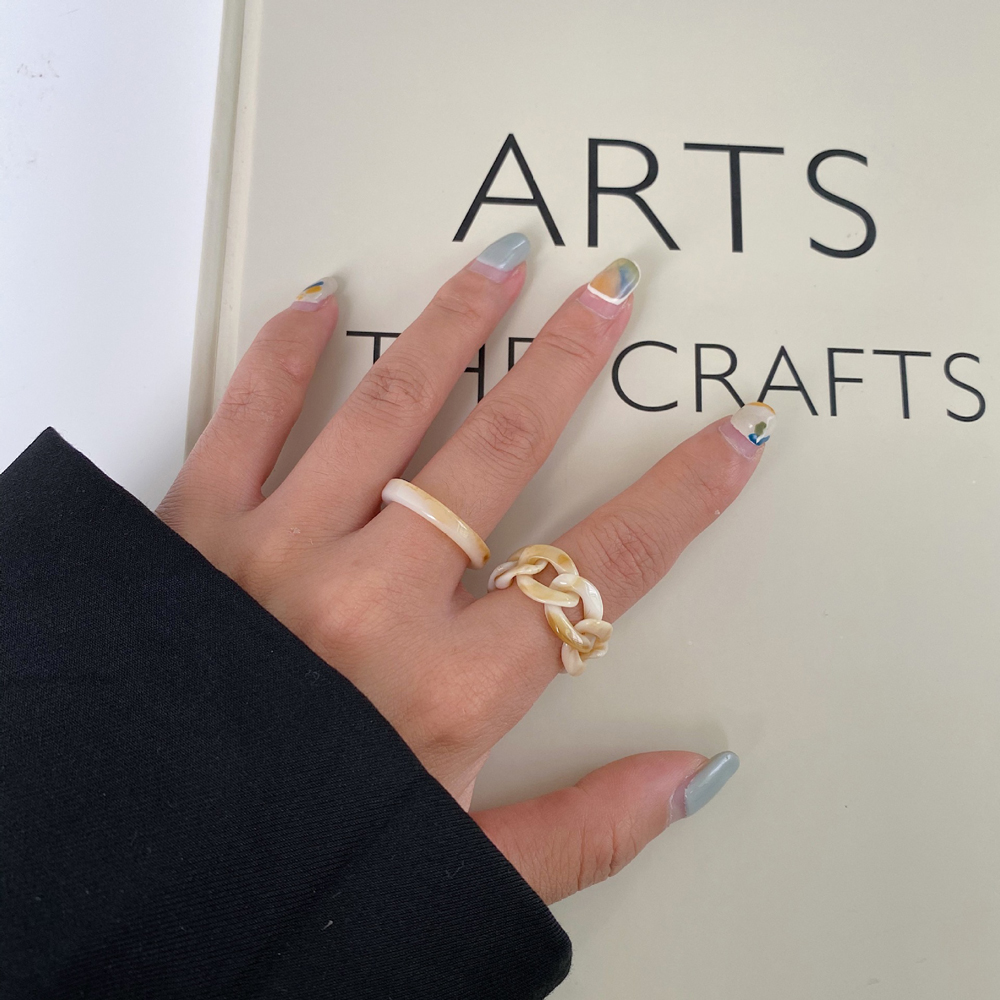 Set Nhẫn Đeo Tay Kim Loại Đính Đá Vintage Cho Nữ