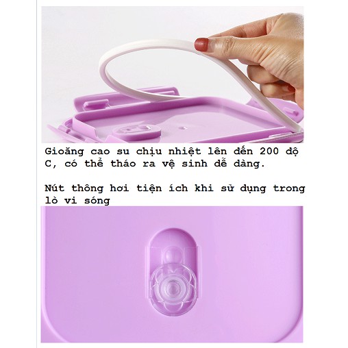 Hộp thủy tinh đựng cơm đựng thức ăn chịu nhiệt nắp gài (giao màu ngẫu nhiên) | BigBuy360 - bigbuy360.vn