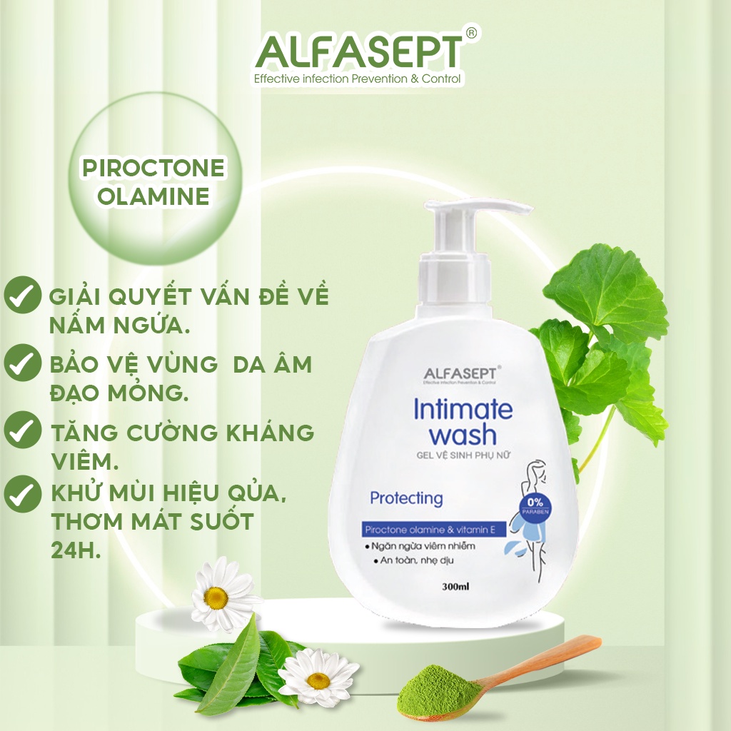 [Tặng Sữa Rửa Mặt] Dung dịch vệ sinh phụ nữ ALFASEPT Intimate Wash Protecting giúp khử mùi vùng kín, khô thoáng cả ngày