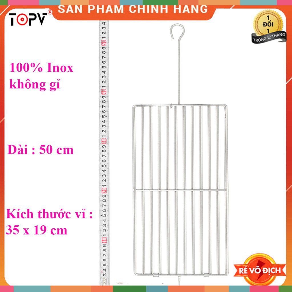 Vỉ nướng quay VX5+ inox, phù hợp bếp nướng TopV V5Plus, vỉ nướng thịt, vỉ kẹp nướng chả cao cấp không gỉ, vỉ nướng điện 