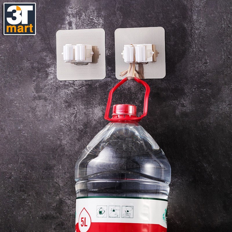 Móc dán tường kẹp chổi, đồ dùng đa năng, Móc kẹp cây lau nhà Gia Dụng VTV tiện lợi có kèm miếng dán