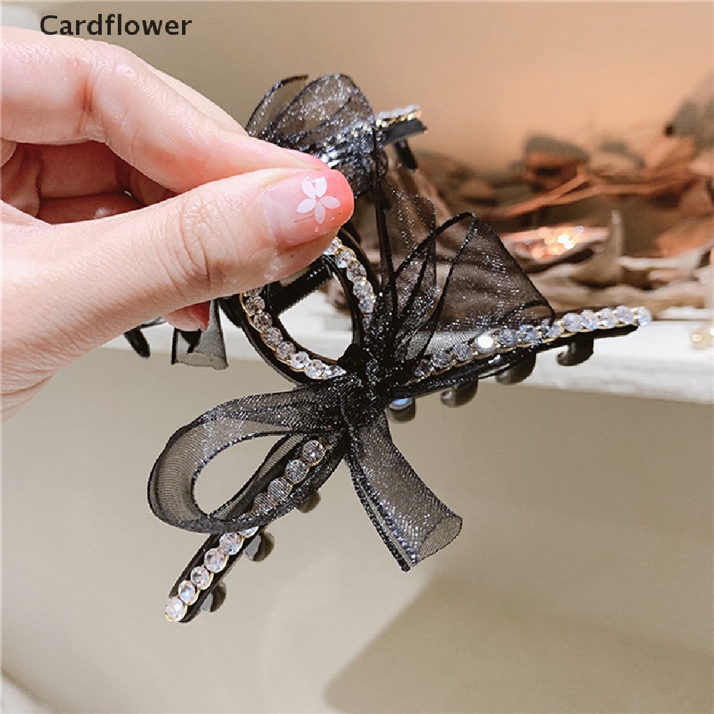 &lt; Cardflower &gt; Kẹp Tóc Móng Vuốt Đính Hạt Hình Cá Mập Phối Dây Xích Phong Cách Ins Cho Nữ