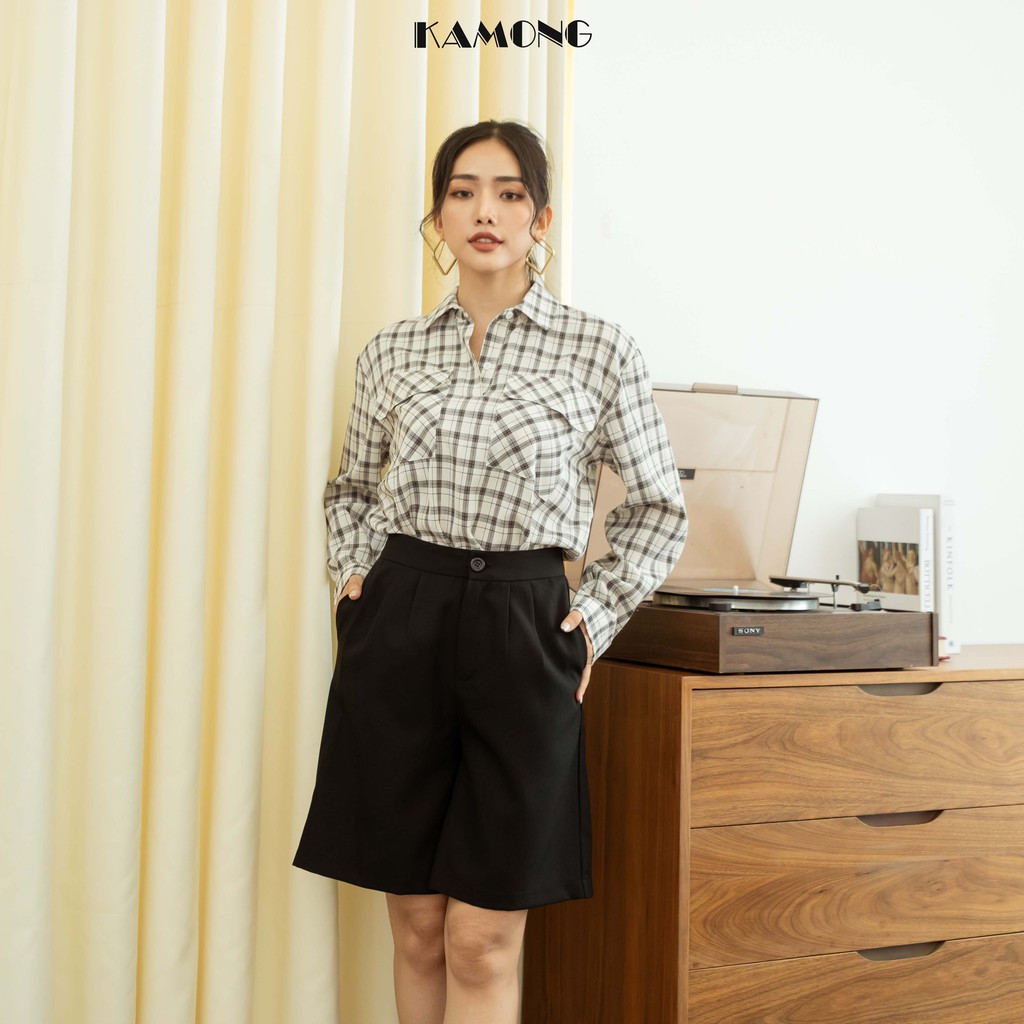 Quần short nữ ngố cạp cao KAMONG đủ màu, đủ size Q004