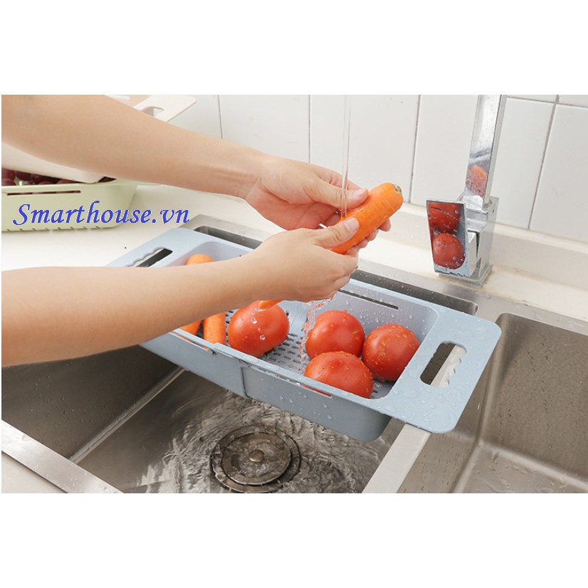 Kệ Đựng Chén Bát, Rau Củ Rút Gọn Để Bồn Rửa Chén Tiện Dụng