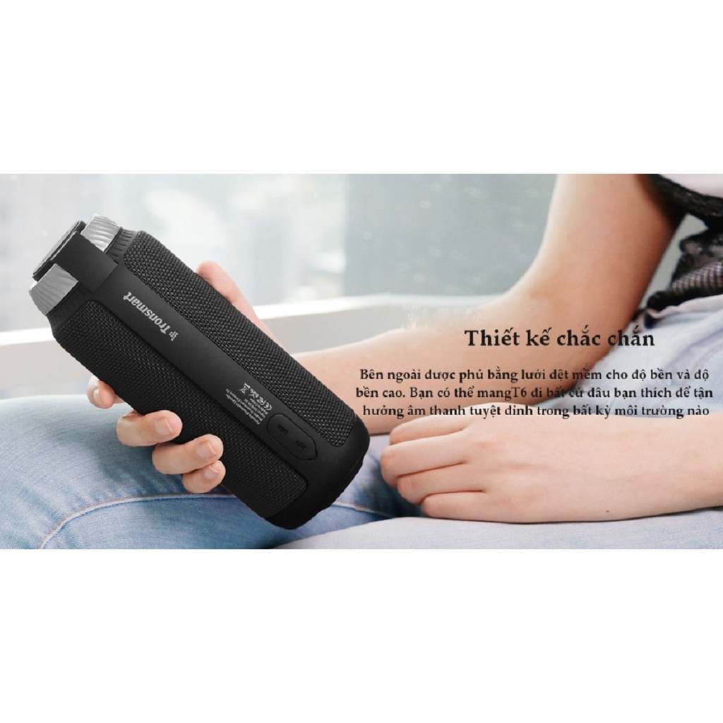 Loa di động không dây ngoài trời TRONSMART Element T6, Công suất 25W, Chống nước IPX67, âm thanh vòm 360 độ