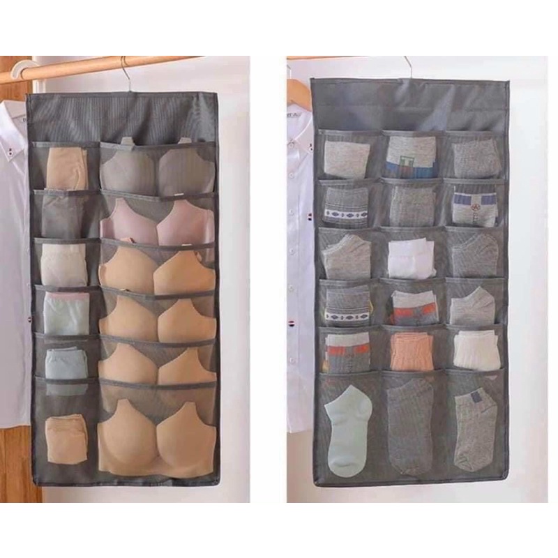 Túi Dây Treo Nhiều Ngăn (Ô) Đựng Đồ Lót, Quần Áo Lót, Tất Vớ, Đồ Dùng 2 Mặt 30 Ngăn - Có Móc Treo Đa Năng