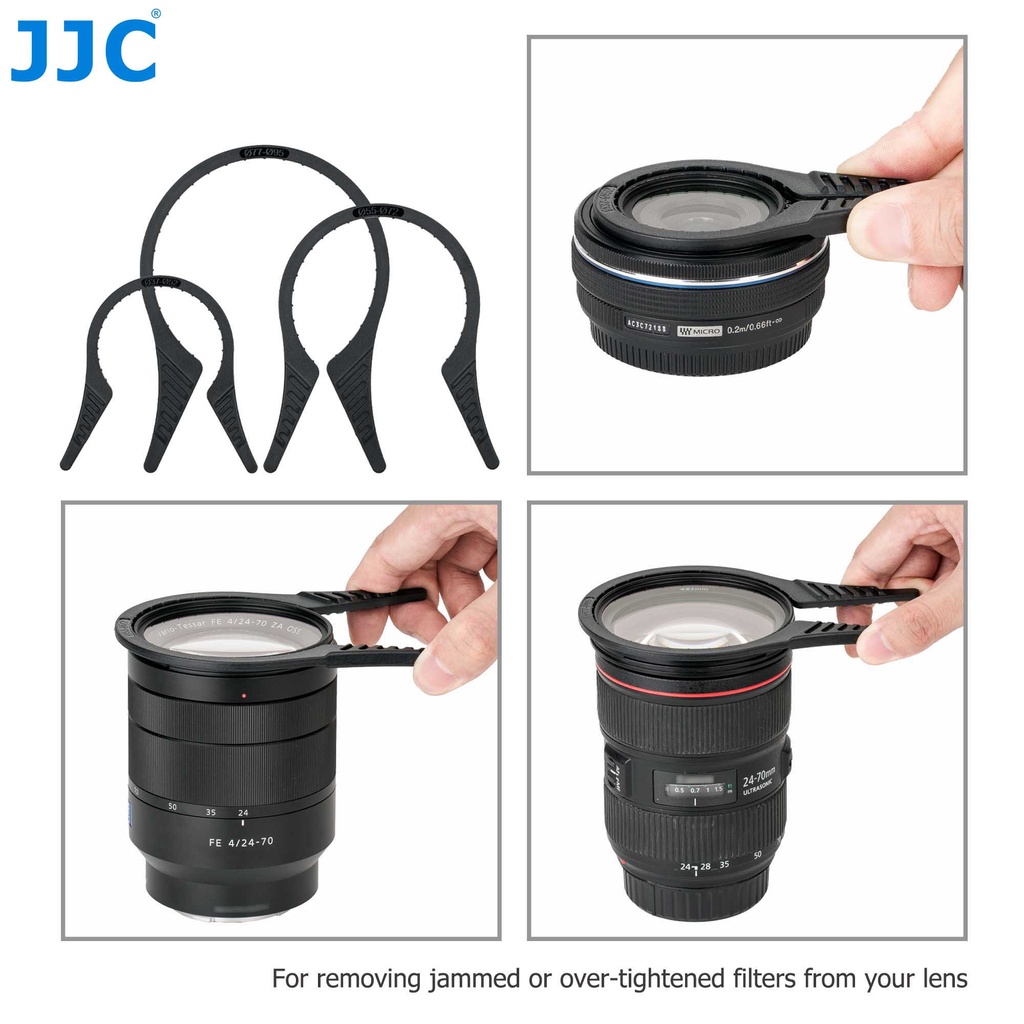 Cờ lê tháo lắp bộ lọc ống kính JJC chất liệu đàn hồi thích hợp cho bộ lọc DSLR kích thước 37-52mm 55-72mm 77-95mm