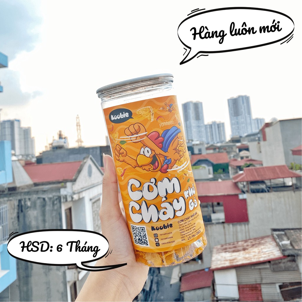 Cơm cháy khô gà Koobie 300g, đồ ăn vặt ngon an toàn vệ sinh, giao hàng siêu tốc