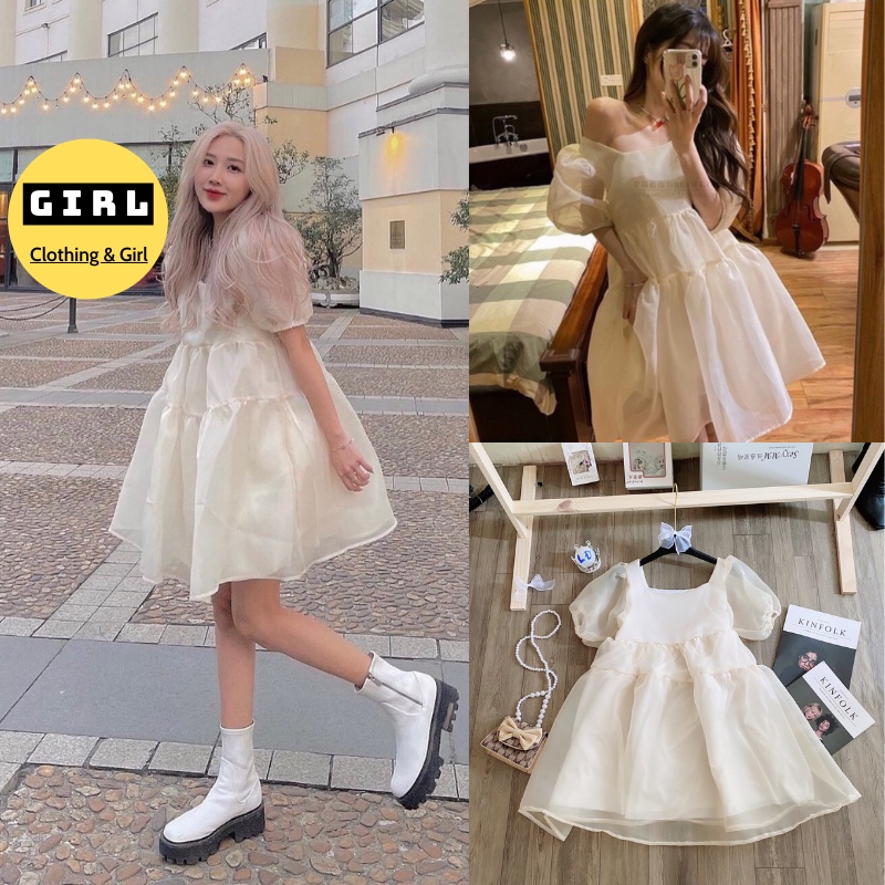Váy Babydoll Ba Tầng Tơ Voan Tay Phồng Phong Cách Tiểu Thư Mã 281 | BigBuy360 - bigbuy360.vn