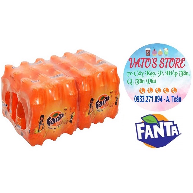 Thùng 24 chai nước ngọt có ga FANTA cam 390ml / Lốc 6 chai nước ngọt FANTA cam 390ml