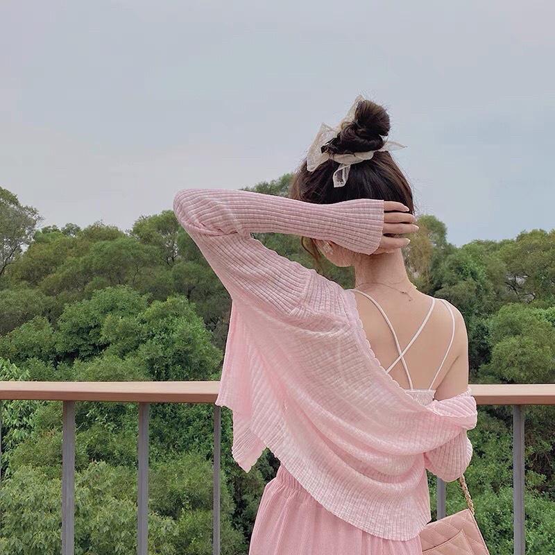 Áo Khoác Len Mỏng Cổ Tim Nút Tay Dài | Bé Tiu Clothing | BigBuy360 - bigbuy360.vn