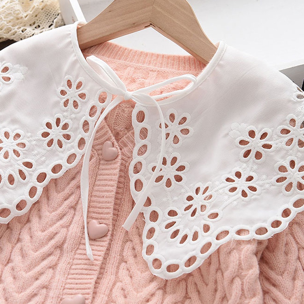 BEAR LEADER Bộ Áo Khoác Cardigan Len 2 Món Phối Đầm Ren Thời Trang Thu Đông Cho Bé Gái 2-6 Tuổi