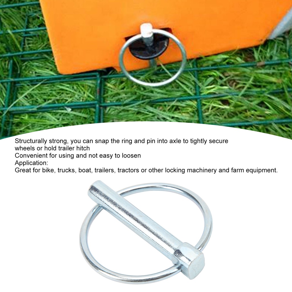 Spring061 10 cái Ghim vòng Kẹp thép carbon Vòng ghim hình tròn liên kết Khóa chốt cho xe đạp tải Xe kéo thuyền Máy
