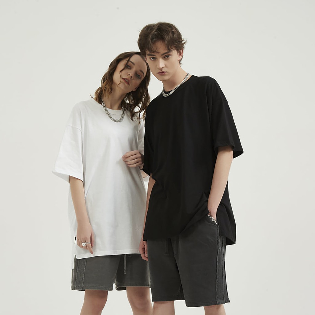 Áo thun nam nữ DECAO form Oversize Basic Xẻ tà