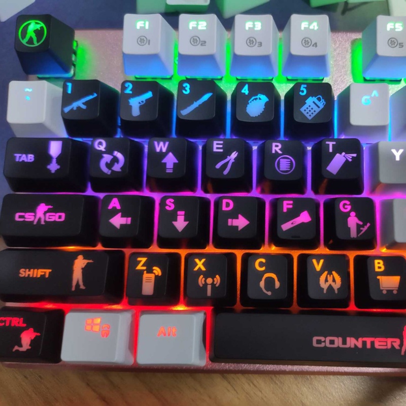 inter CS go Game 26 keys ABS Shot Backlit Backlighting Shine Translucent OEM Keycaps for Mechanical Keyboard CS go Keycap