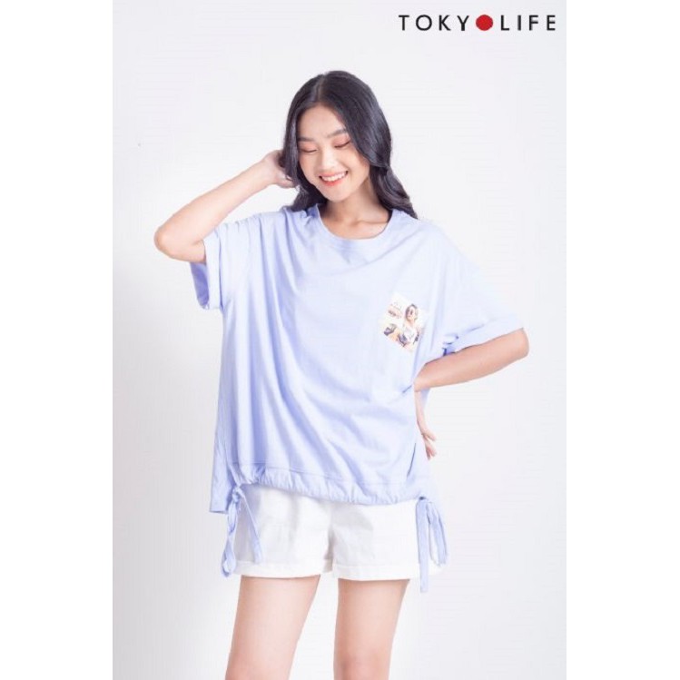 [Mã WABRSWK giảm 10% đơn từ 250k] Áo thun TOKYOLIFE Nữ E9TSH006G dáng dài rút dây gấu áo cá tính | BigBuy360 - bigbuy360.vn