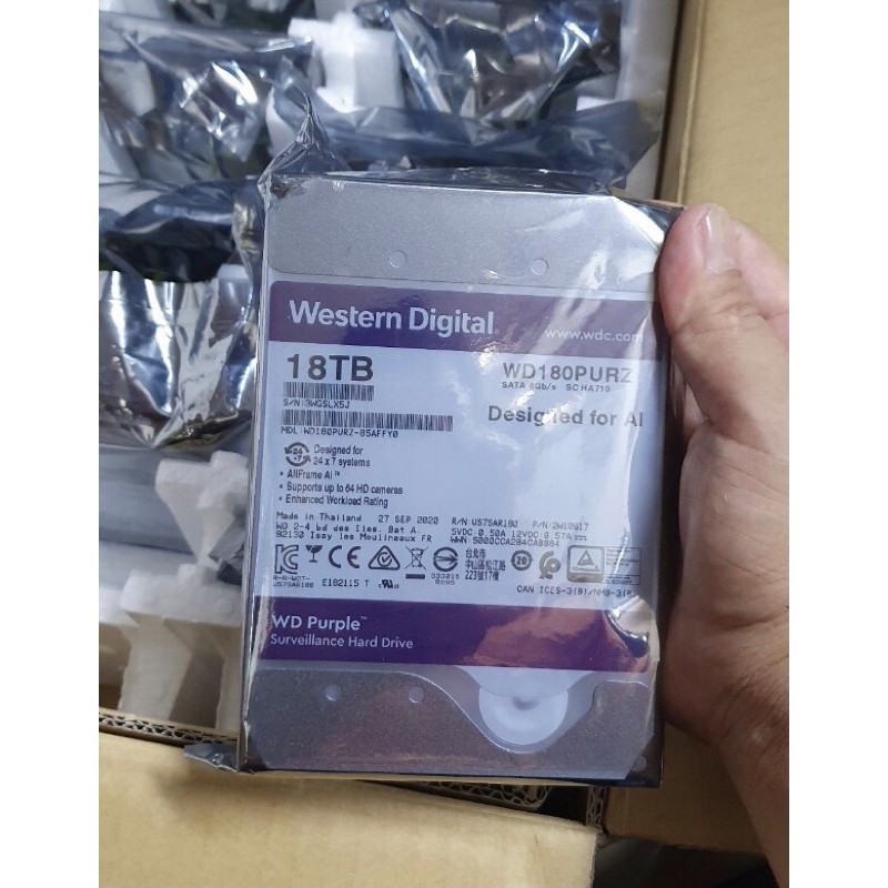 Ổ cứng WD Purple 18TB chuyên dùng Camera NEW