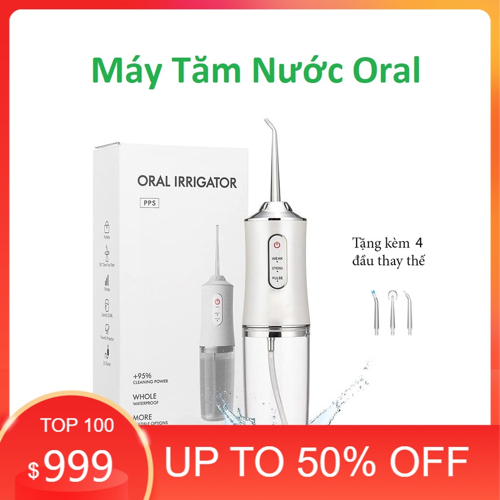 Máy Tăm Nước Cầm Tay Chính Hãng BH 12 Tháng - Bộ Tăm Nước Vệ Sinh Răng Miệng Oral Irrigat