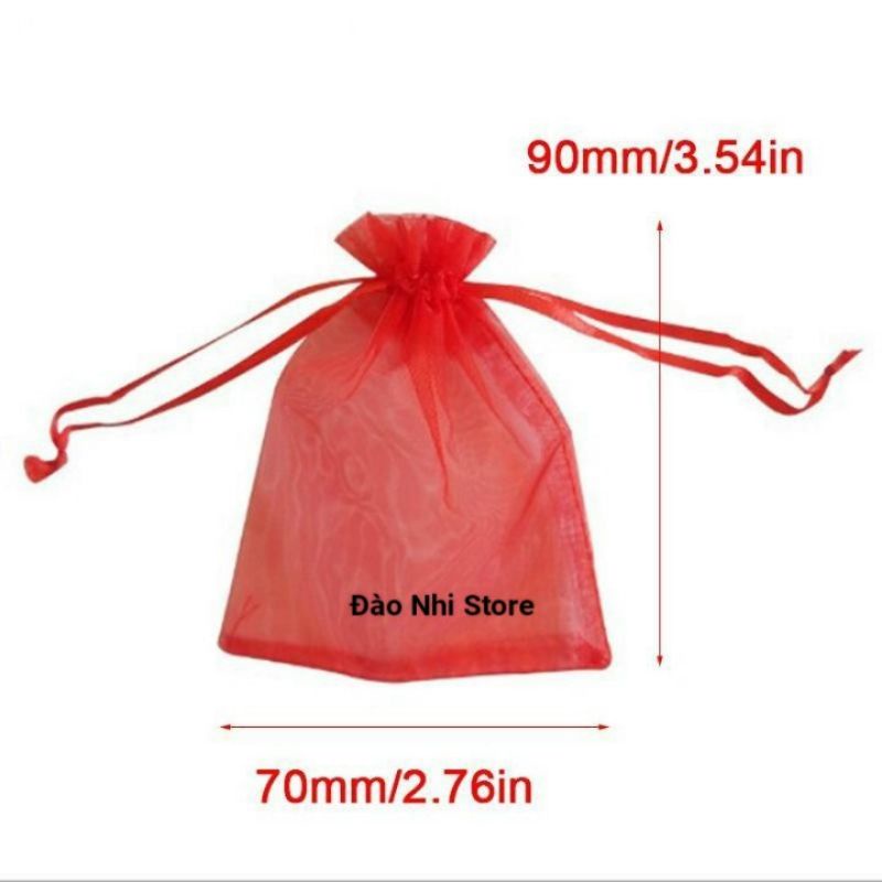 100 túi dây rút vải lụa lưới đựng quà tặng