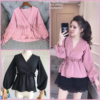 60-80kg bigsize áo peplum đắp chéo thần thánh