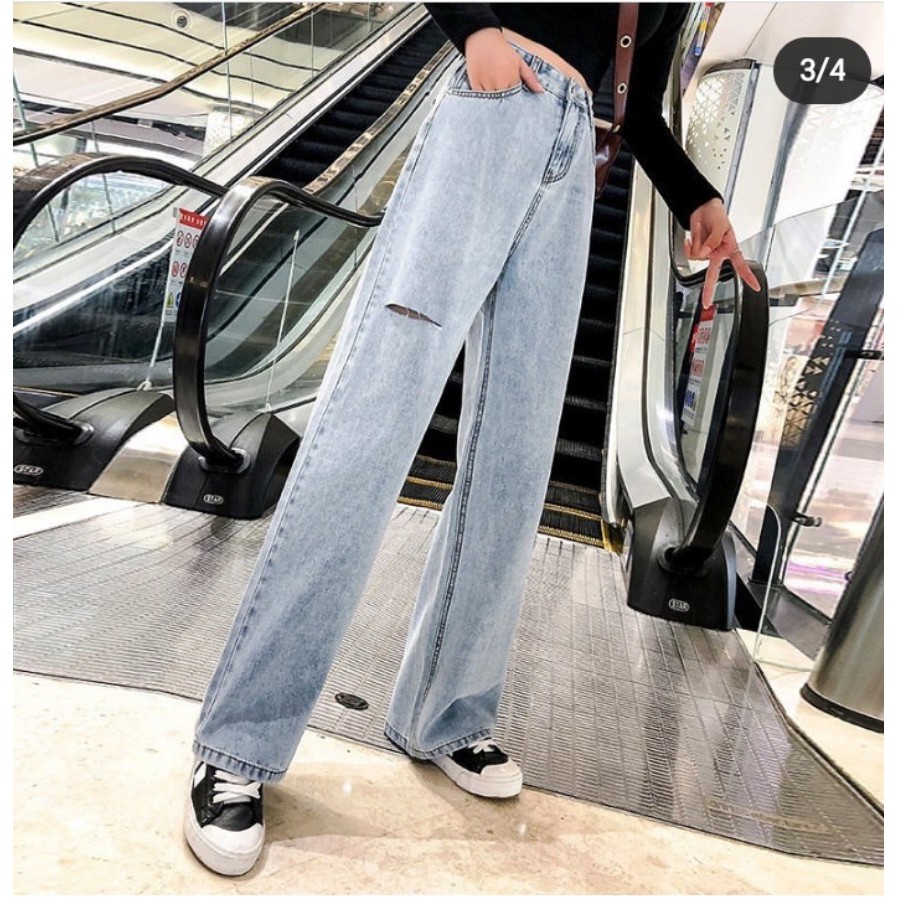 [ BÙNG PHÁT HOT!!! ] QUẦN JEAN ỐNG RỘNG NỮ CAO CẤP HADI LƯNG CAO ĐỦ MÀU ĐỦ SIZE RÁCH ĐÙI PHẢI CỰC CÁ TÍNH CHO QUÝ KHÁCH