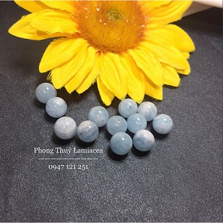 Nguyên liệu aquamarine 8mm thiên nhiên
