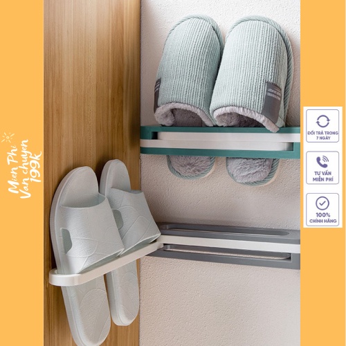 Giá gắn tường treo giày dép, giá treo khăn 3 trong 1 gấp gọn tiện dụng 88087