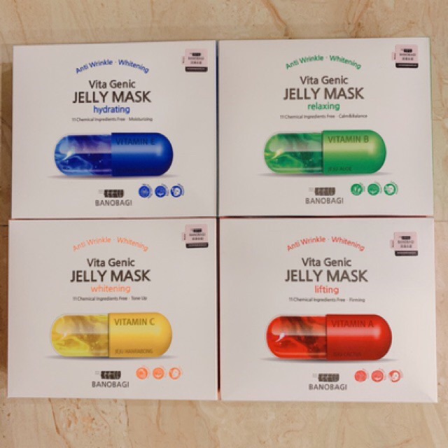 Bộ 10 Mặt Nạ Banobagi Vita Genic Jelly Mask 30g x 10 [Mẫu Mới] [Đỏ - Vàng - Xanh lá - Xanh dương]