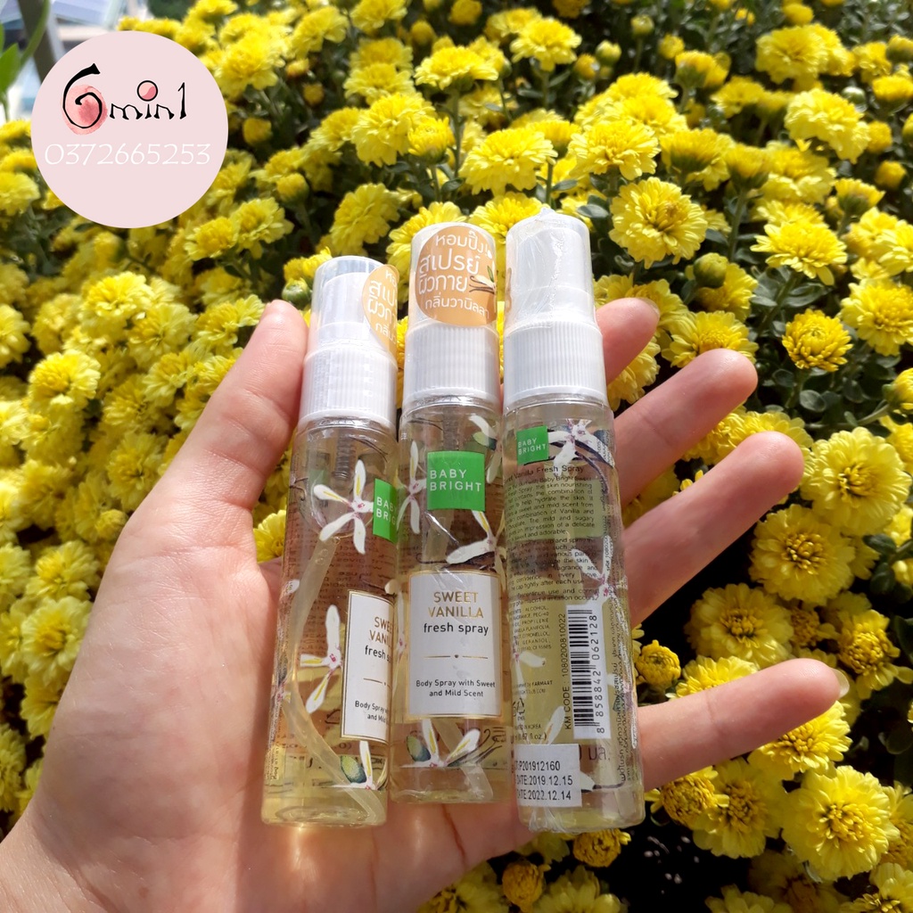 Xịt Thơm Toàn Thân Baby Bright Body Mist So Cute Hương Sweet Vanilla 20ml
