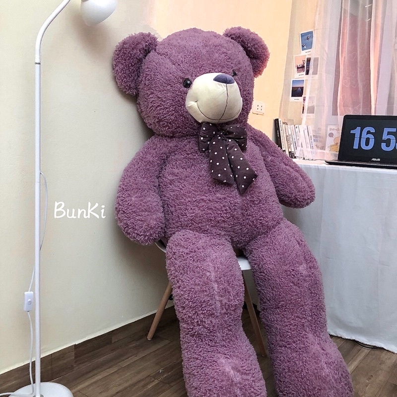 Gấu Bông Teddy First Love Tím 1m7 khổ vải cao 1m6 cao cấp BUNKI
