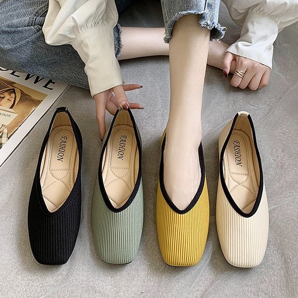 Giày búp bê đế bằng họa tiết Cocoa dễ thương cho nữ Size 35-43