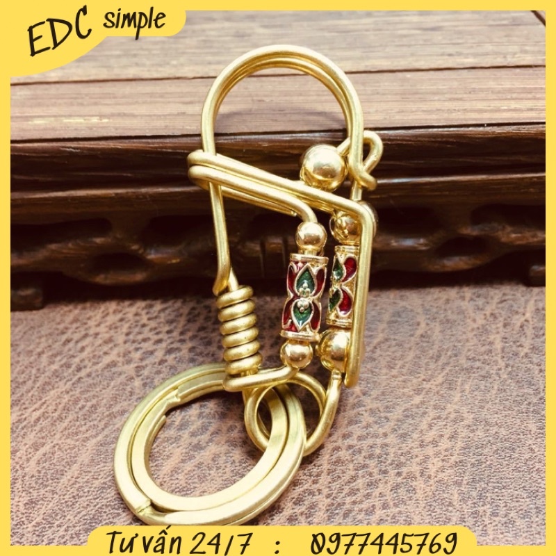 Móc khoá đồng handmade , móc khoá đồng phong thuỷ tài lộc bình an