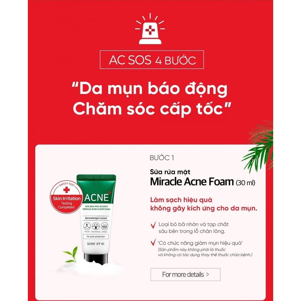[CHÍNH HÃNG] Bộ Kit Giảm Mụn Some By Mi AC SOS AHA BHA PHA 30 Days