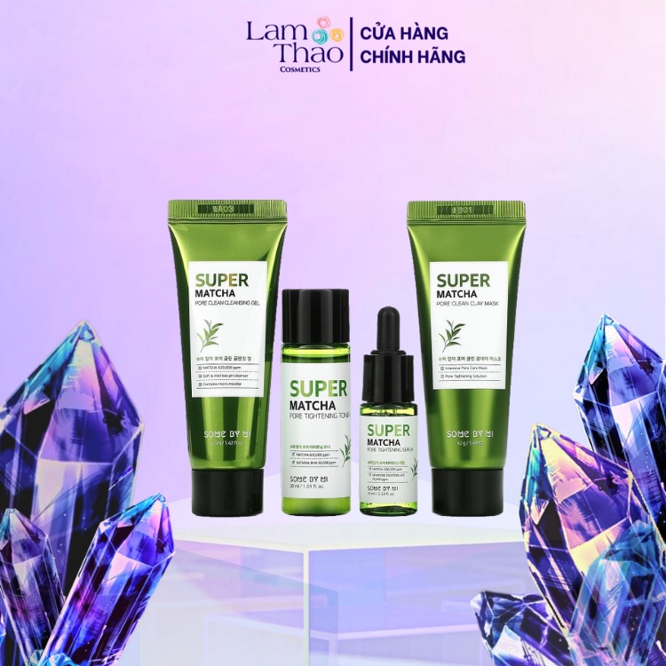 Bộ Dưỡng Da Làm Sạch Se Khít Lỗ Chân Lông Some By Mi Super Matcha Pore Care Starter Kit