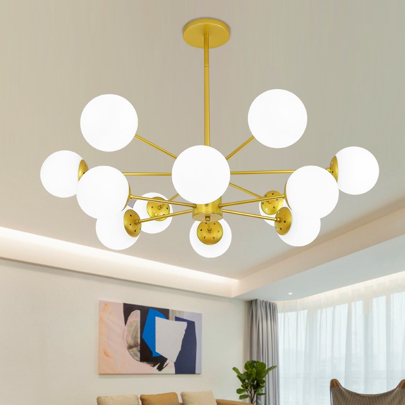 Đèn chùm MONSKY ATLAS 12 bóng cao cấp hiện đại trang trí nội thất sang trọng - Kèm bóng LED chuyên dụng.