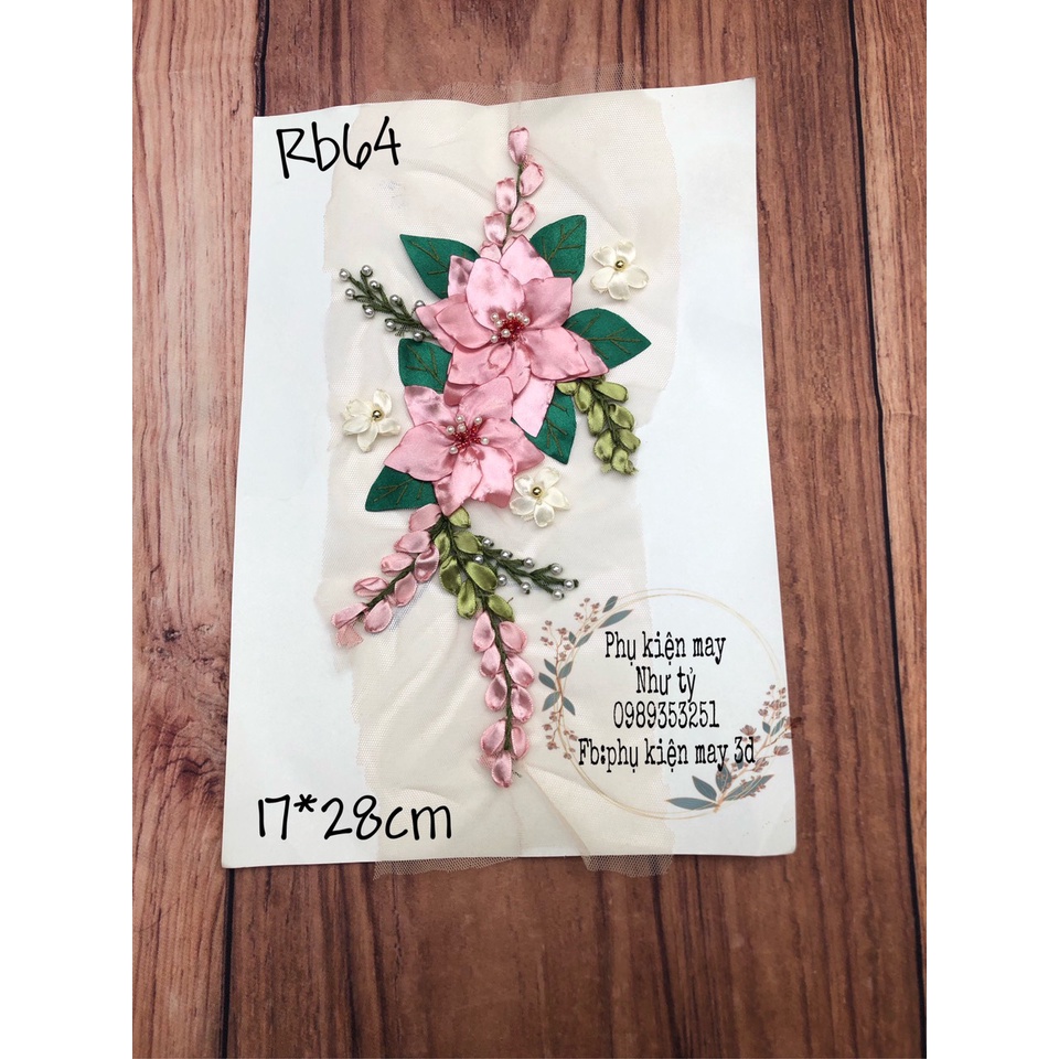 Hoa ruy băng 2 hoa xinh xắn 28cm