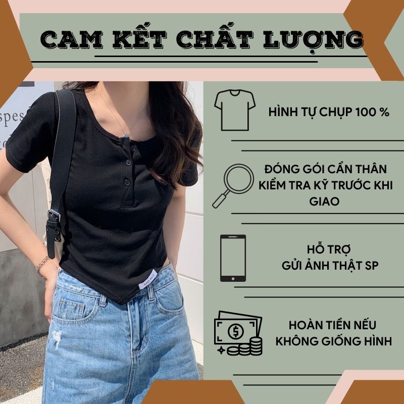 Áo croptop cổ tròn chất borip gân cao cấp siêu năng động đáng yêu cho nữ